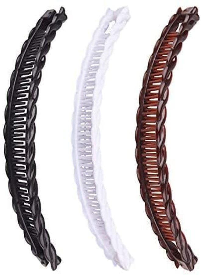 BWESOO 3Pcs Two Black And One Brown Tort Banana Clips Fish Clips Vintage Clincher Combs Tool for Thick Curly Hair Accessories Long Hair Clips Banana Hair Comb Fish Grip Slide Hair Clips Claws Set for Women - Image 4